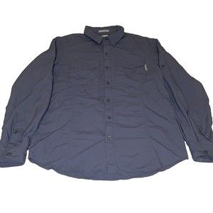 Columbia Men’s Button Up Insect Blocker Blue Long Sleeve Medium